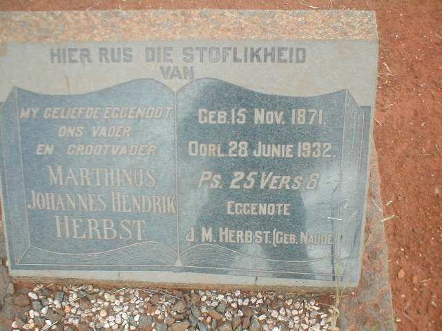 HERBST Marthinus Johannes Hendrik 1871-1932