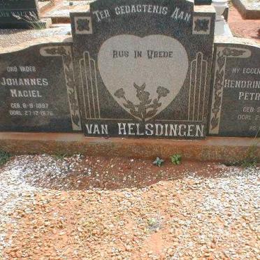 HELSDINGEN Johannes Magiel, van 1887-1976 &amp; Hendrina Barendina Petronela 1894-1962
