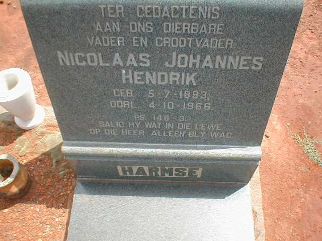 HARMSE Nicolaas Johannes Hendrik 1893-1966