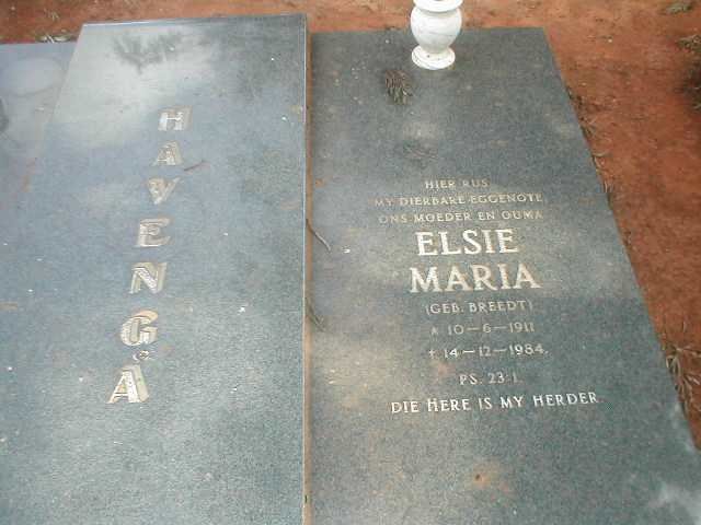 HAVENGA Elsie Maria geb. BREEDT 1911-1984
