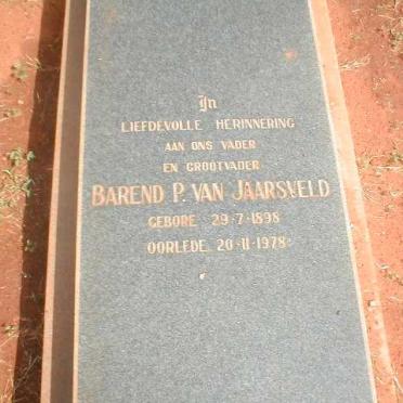 JAARSVELD Barend P., van 1898-1978