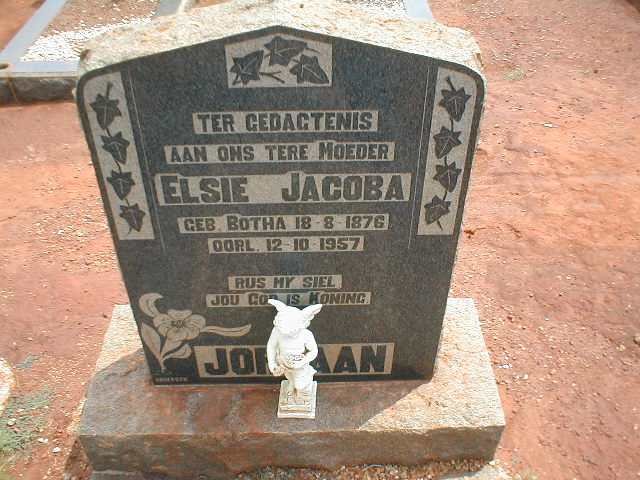 JORDAAN Elsie Jacoba nee BOTHA 1876-1957