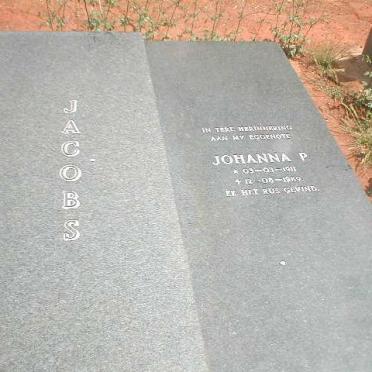 JACOBS Johanna P. 1911-1989