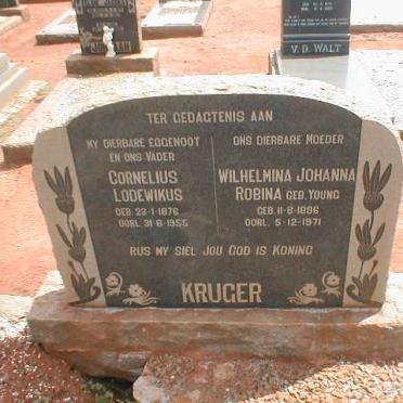 KRUGER Cornelius Lodewikus 1876-1955 &amp; Wilhelmina Johanna Robina YOUNG 1886-1971