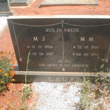 LAUFS M.J. 1906-1987 &amp; M.M. 1907-1993