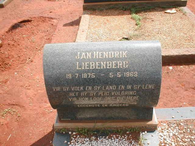 LIEBENBERG Jan Hendrik 1875-1963
