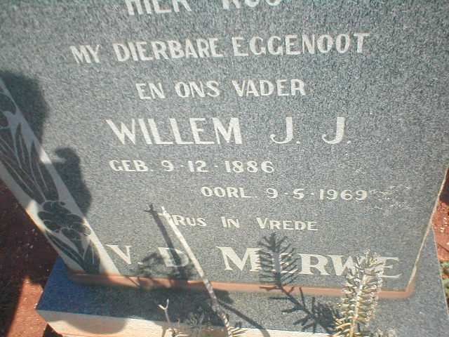 MERWE Willem J J, v.d. 1886-1969