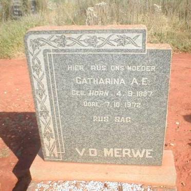 MERWE Catharina A.E., v.d. nee HORN 1887-1972