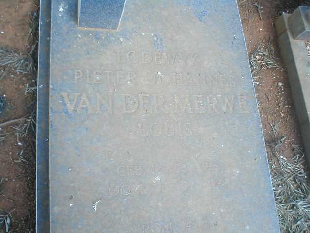 MERWE Lodewyk Pieter Johannes, van der