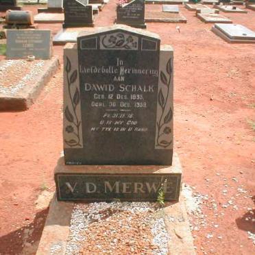MERWE Dawid Schalk, v.d. 1895-1958