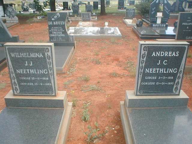 NEETHLING Andreas J. C. 1918-1993 &amp; Wilhelmina J. J. 1926-1982