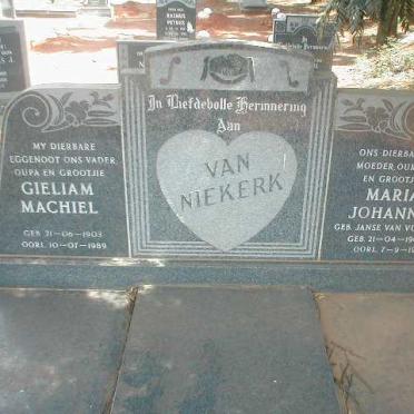 NIEKERK Gieliam Machiel, van 1903-1989 &amp; Maria Johanna JANSE VAN VUUREN 1906-1993