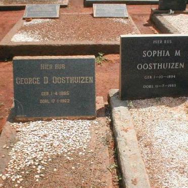 OOSTHUIZEN George D. 1885-1962 &amp; Sophia M. 1894-1983