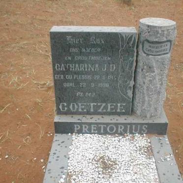 PRETORIUS Catharina J.D. 1918-1990 nee COETZEE born DU PLESSIS
