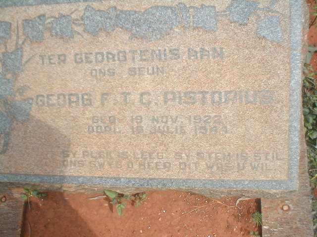 PISTORIUS Georg F.T.C. 1922-1944