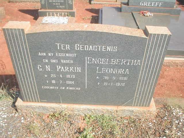 PARKIN G.N. 1879-1964 &amp; Engelbertha Leonora 1891-1972