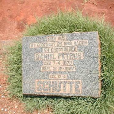 SCHUTTE Daniel Petrus 1870-1958