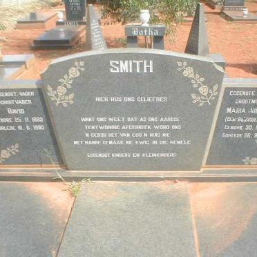 SMITH David 1893-1980 &amp; Maria Johanna BEZUIDENHOUT 1912-1973