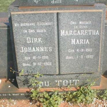 TOIT Dirk Johannes, du 1910-1966 &amp; Margaretha Maria 1913-1982