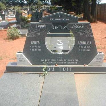 TOIT Renier, du 1921-1991 &amp; Gertruida 1929-1950