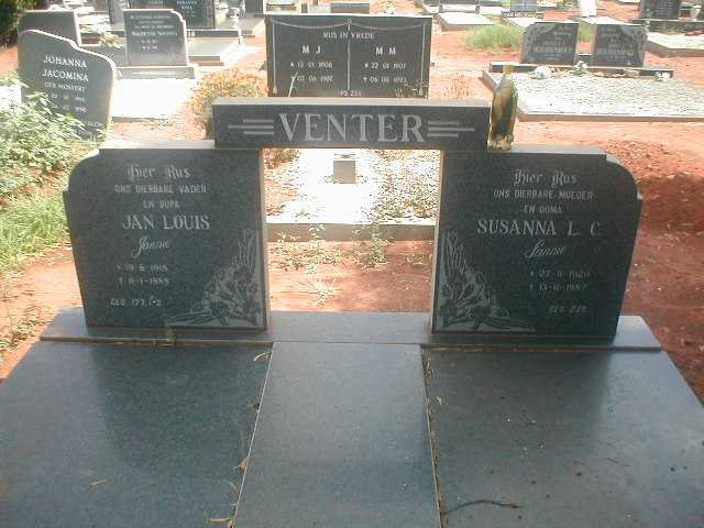 VENTER Jan Louis 1918-1988 &amp; Susanna L.C. 1920-1987