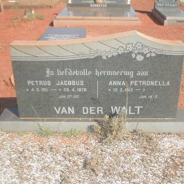 WALT Petrus Jacobus, van der 1911-1978 &amp; Anna Petronella 1913 -