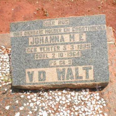 WALT Johanna M.E., v.d. nee VENTER  1889-1964