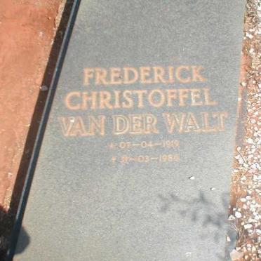 WALT Frederick Christoffel, van der 1919-1986