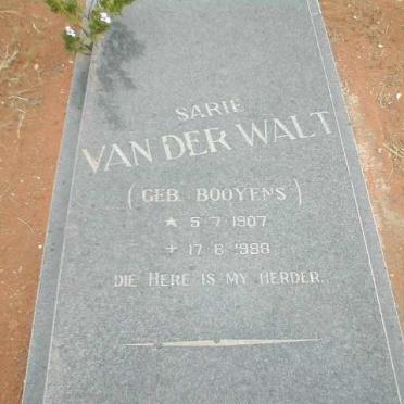 WALT Sarie, van der nee BOOYENS 1907 - 1988