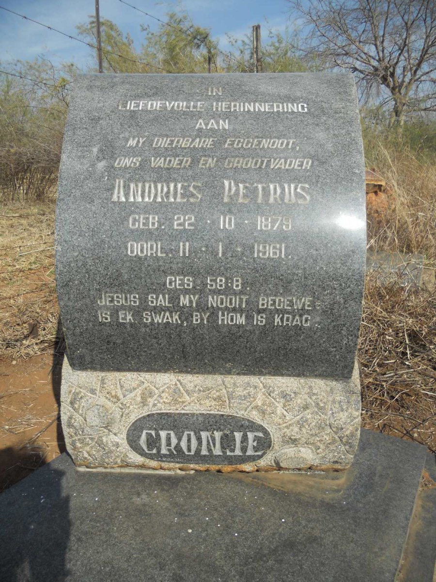 CRONJE Andries Petrus 1879-1961