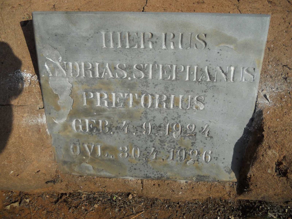 PRETORIUS Andrias Stephanus 1924-1926