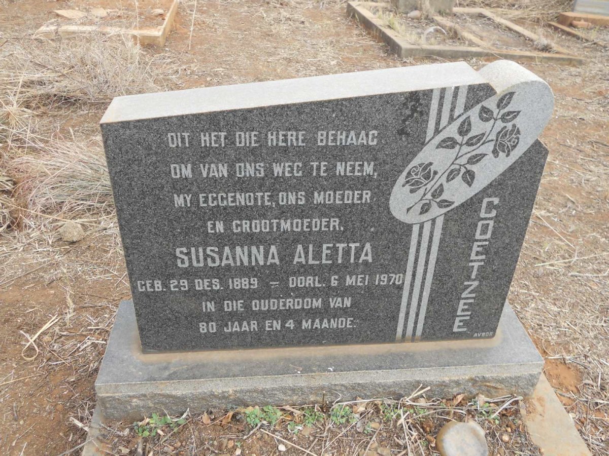 COETZEE Susanna Aletta 1889-1970