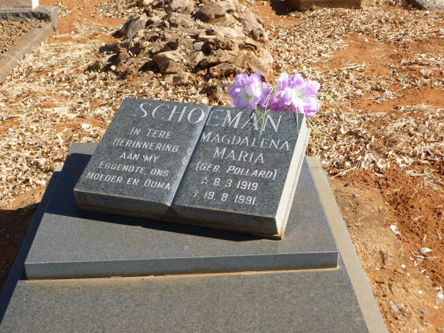 SCHOEMAN Magdalena Maria nee POLLARD 1919-1991