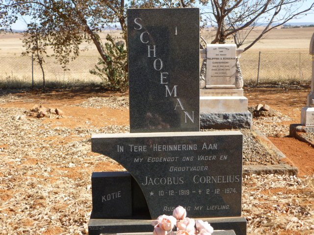 SCHOEMAN Jacobus Cornelius 1919-1974 &amp; Maria Elizabeth 1927-2003