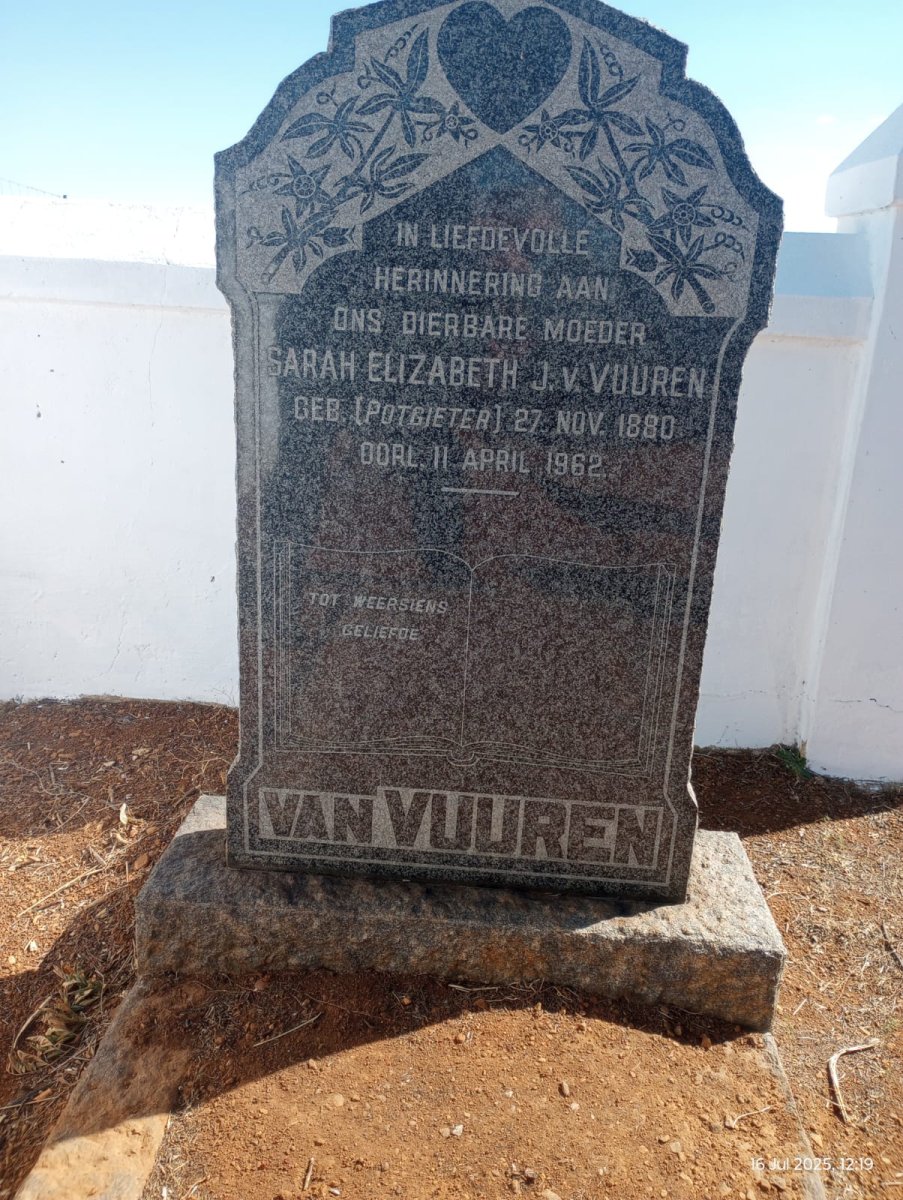 VUUREN Sarah Elizabeth, J. v. nee POTGIETER 1880-1962