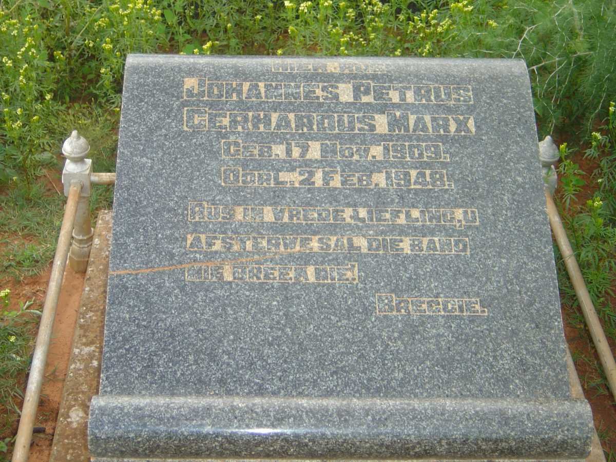 MARX Johannes Petrus Gerhardus 1909-1948