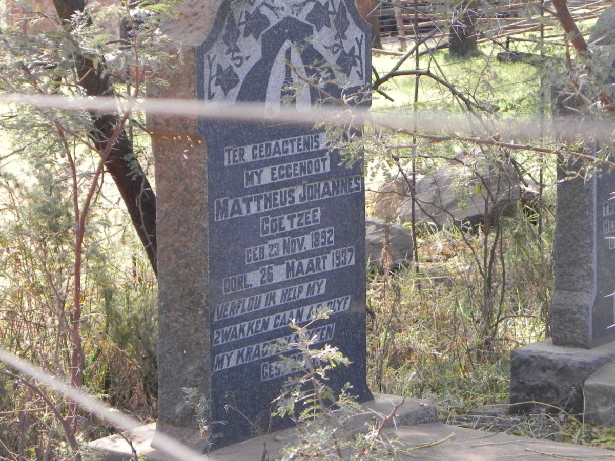 COETZEE Mattheus Johannes 1892-1937
