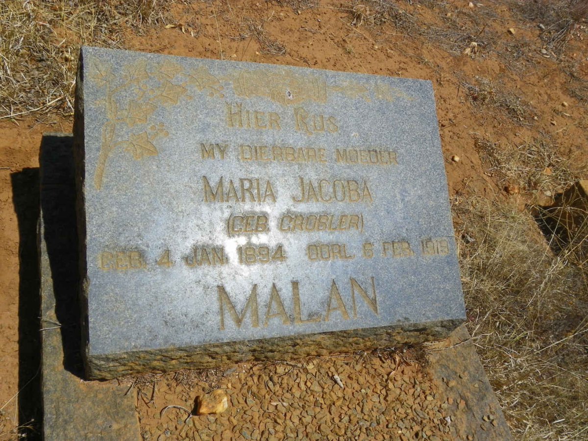 MALAN Maria Jacoba nee GROBLER 1894-1919