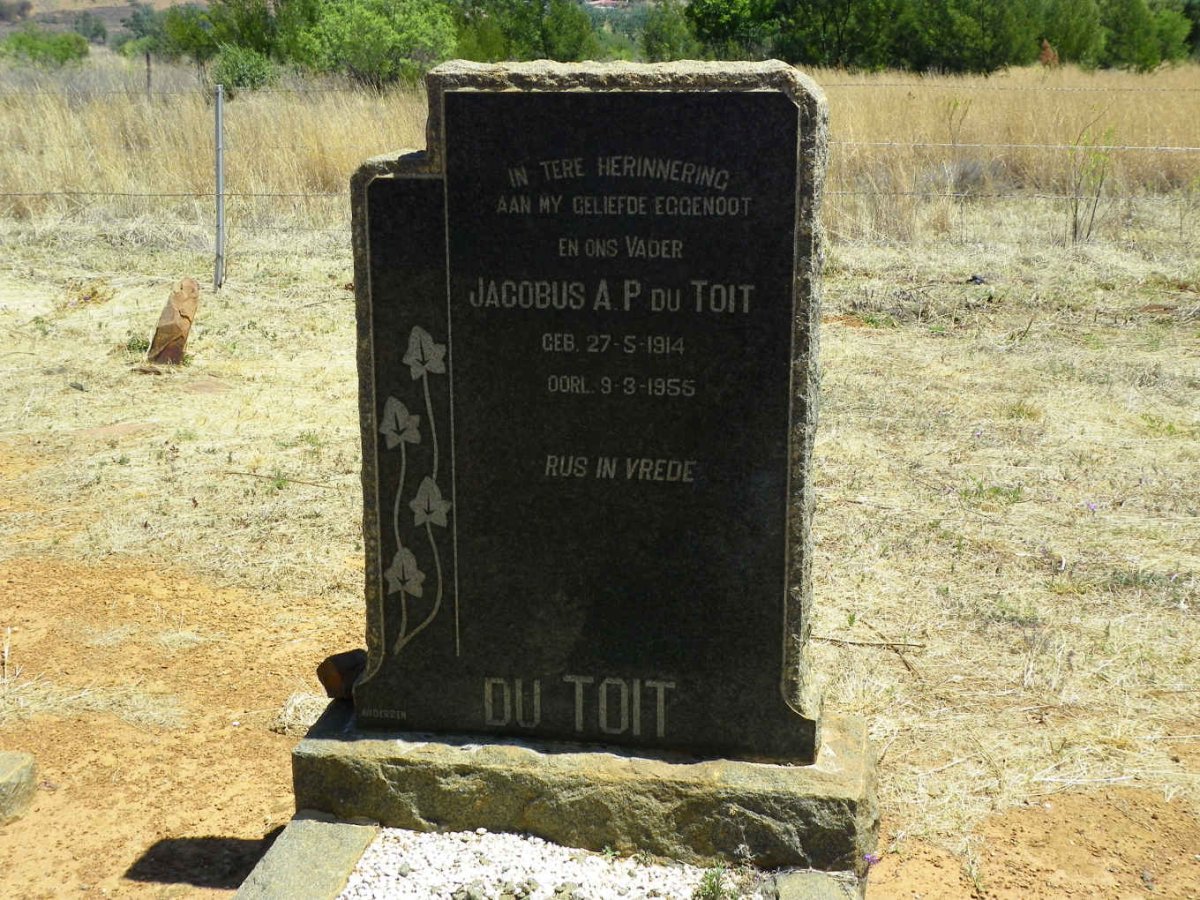 TOIT Jacobus A.P., du 1914-1955