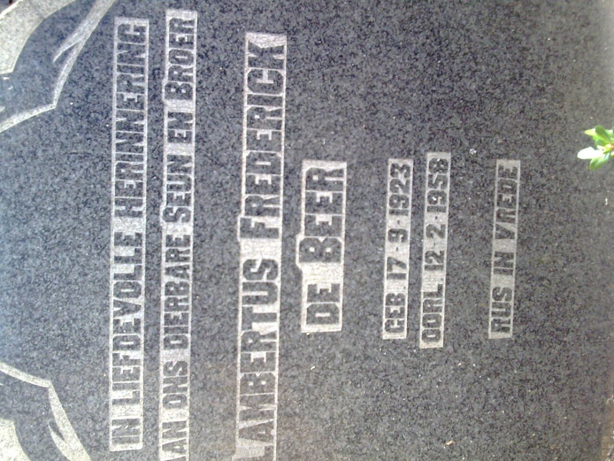 BEER Lambertus Frederick, de 1923-1958