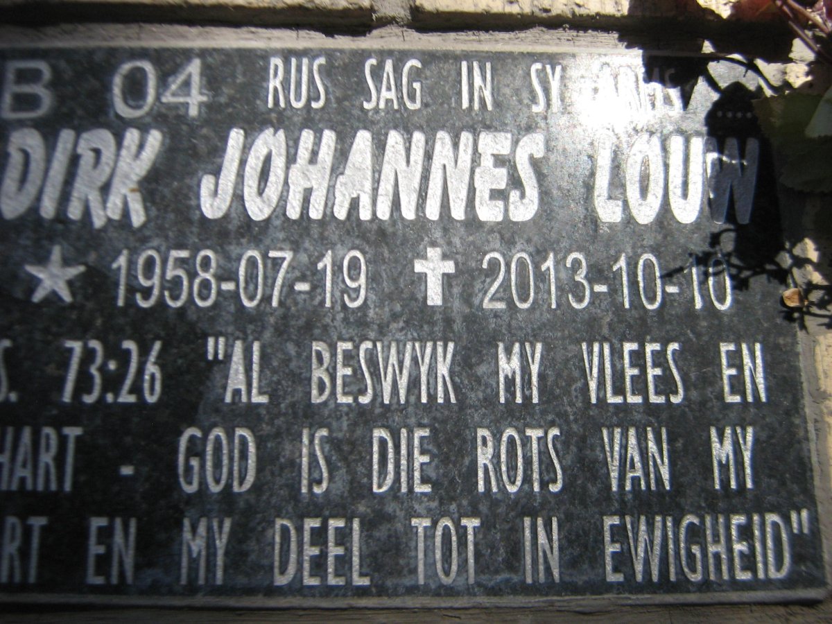 LOUW Dirk Johannes 1958-2013