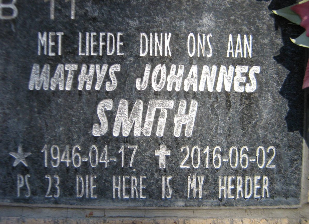 SMITH Mathys Johannes 1946-2016