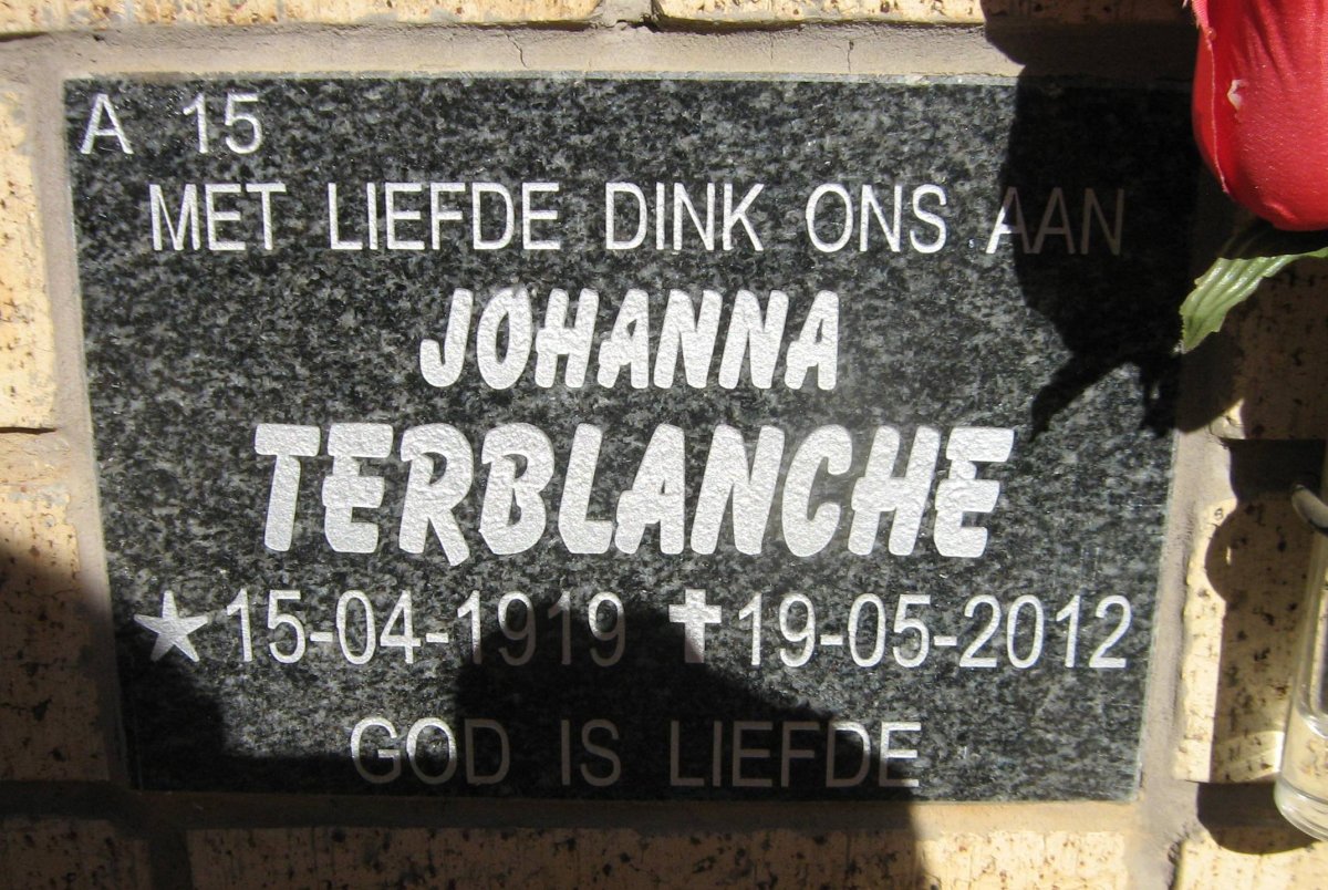TERBLANCHE Johanna 1919-2012