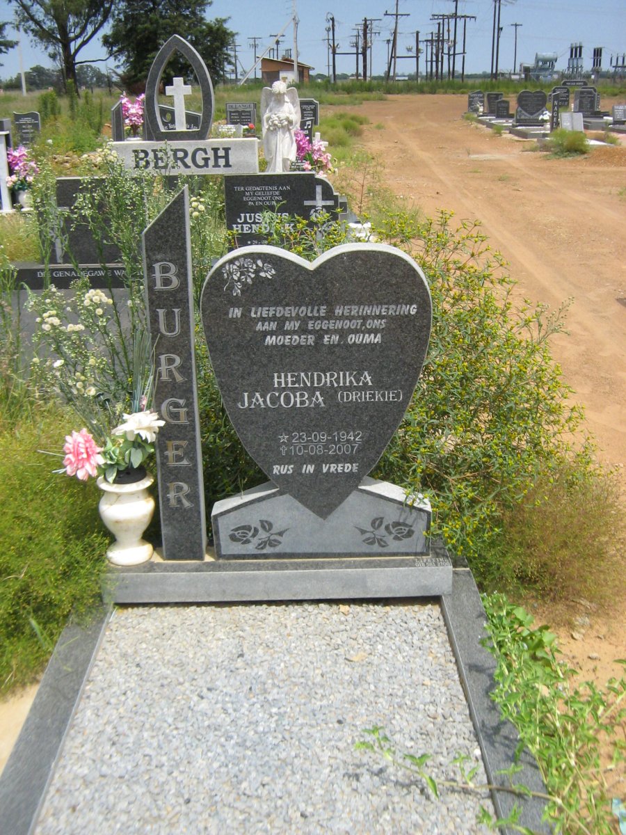 BURGER Hendrika Jacoba 1942-2007