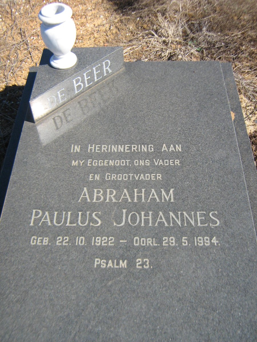 BEER Abraham Paulus Johannes, de 1922-1994