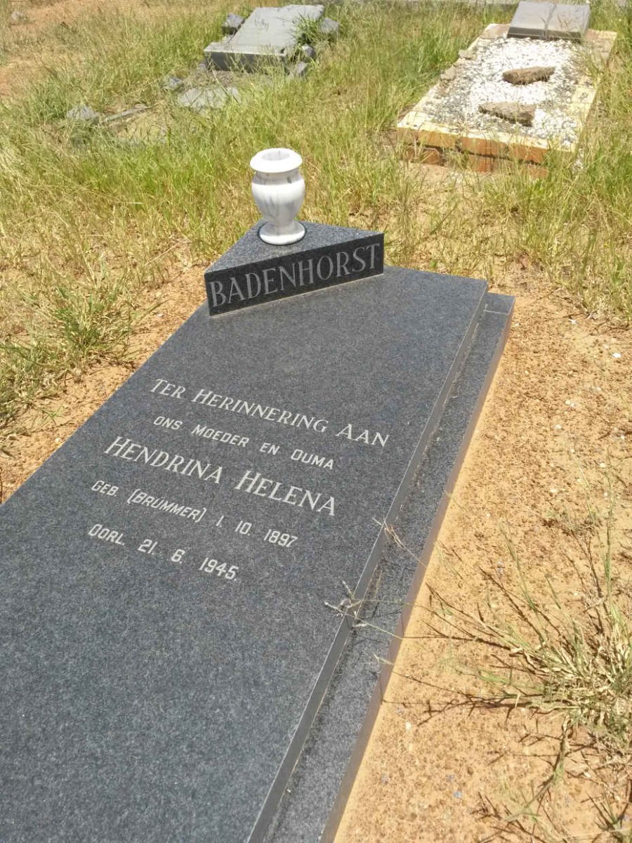 BADENHORST Hendrina Helena nee BRUMMER 1897-1945