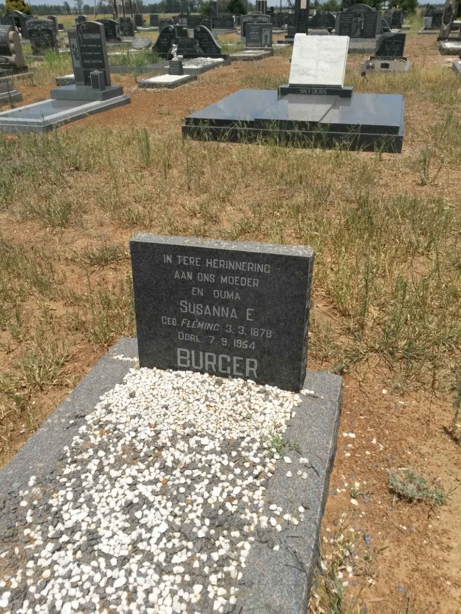 BURGER Susanna E. nee FLEMING 1878-1954