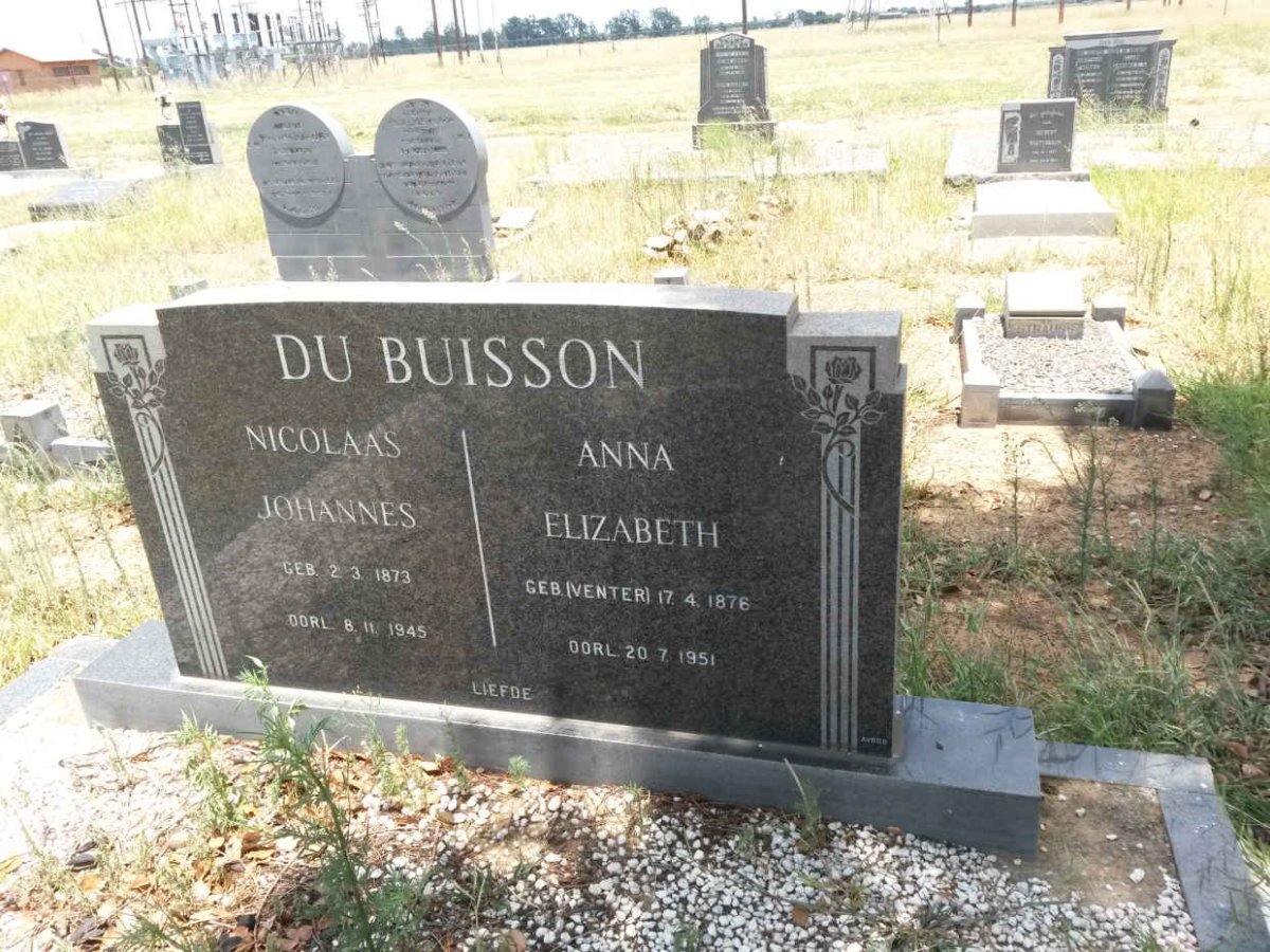 BUISSON Nicolaas Johannes, du 1873-1945 &amp; Anna Elizabeth VENTER 1876-1951