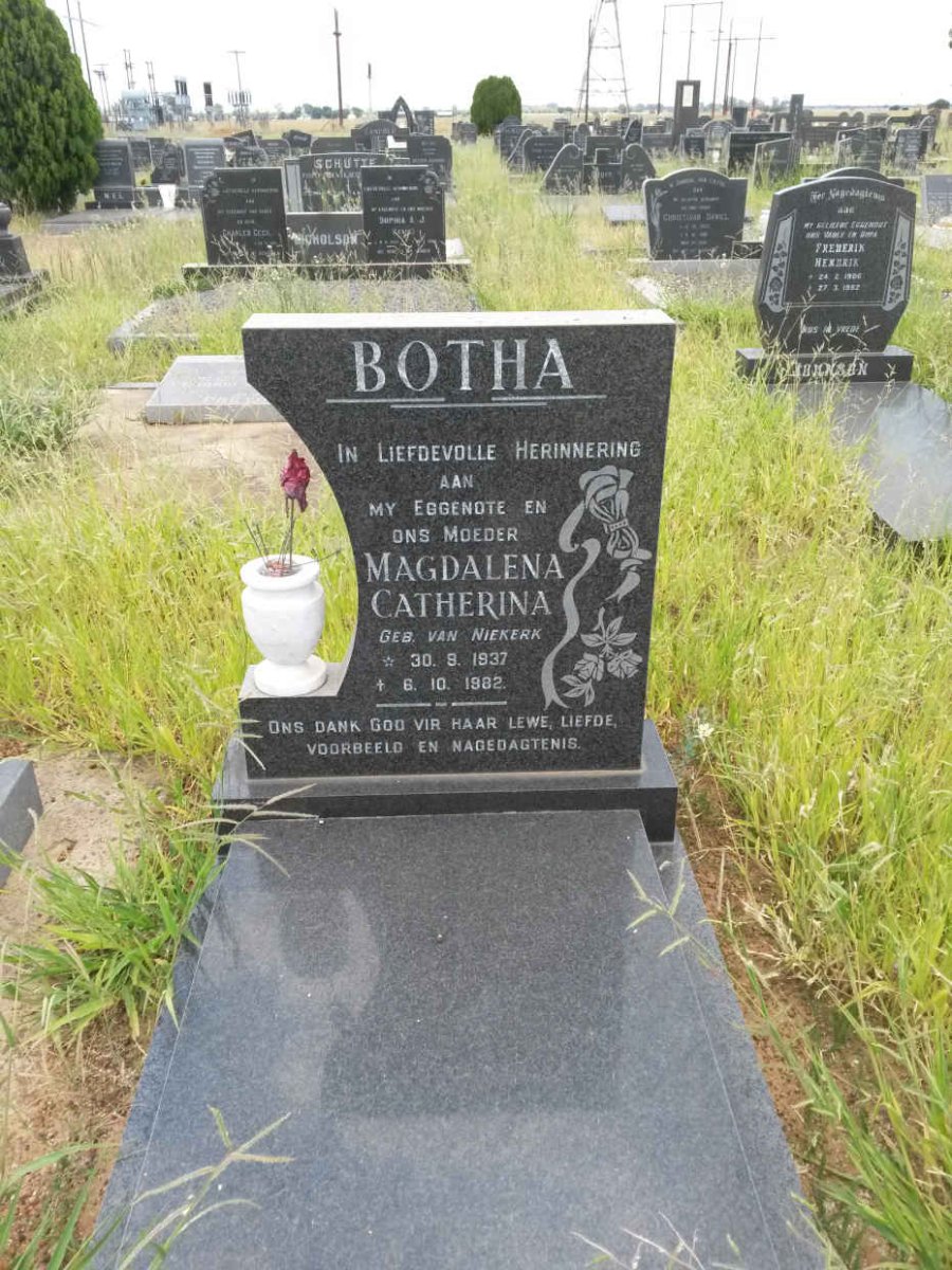 BOTHA Magdalena Catherina nee VAN NIEKERK 1937-1982