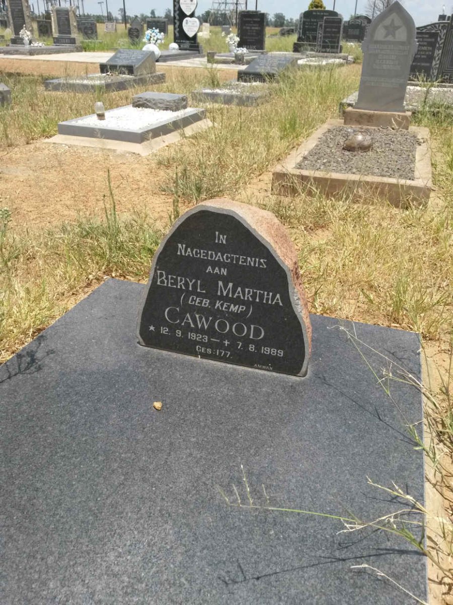 CAWOOD Beryl Martha nee KEMP 1923-1989
